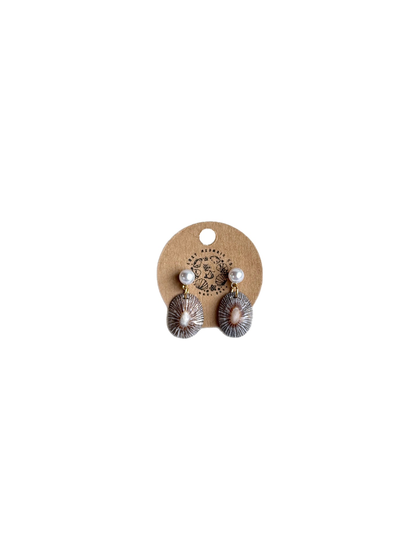 Drop Pearl Limpet Earrings